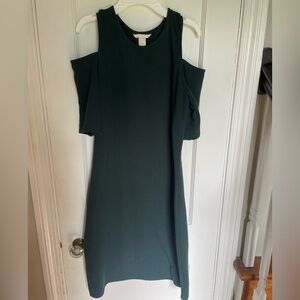 H&M Open Shoulder Dark Green Dress Size Large